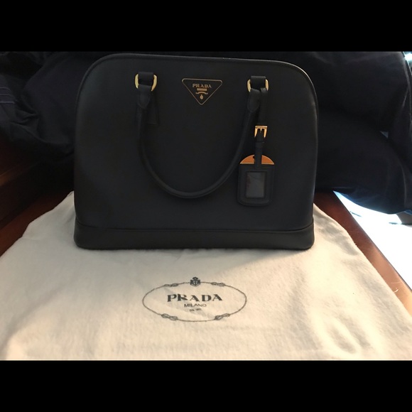 prada blue leather bag